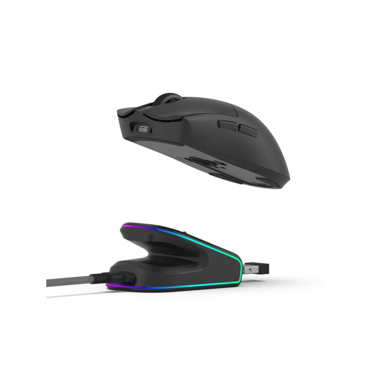 Mouse Gamer Fortrek Loyal, Wireless/Bluetooth, 24000 DPI, Com Dock de Carregamento Magnético, Preto