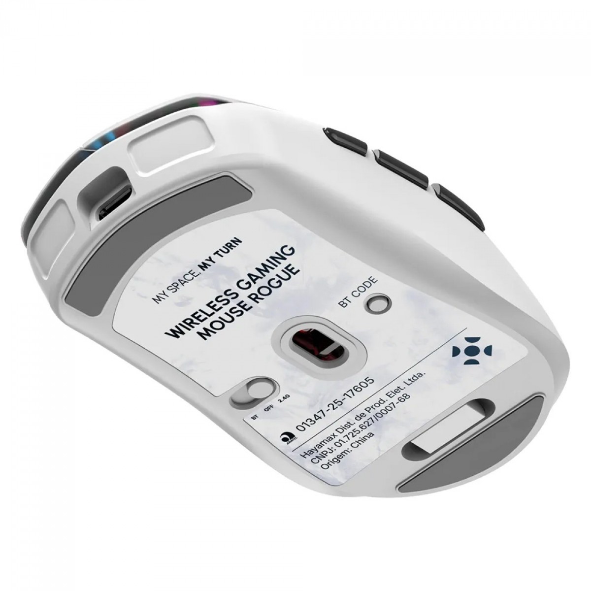 Mouse Gamer Fortrek Rogue, RGB, Wireless/Bluetooth/USB, 16000 DPI, 6 Botões, Branco