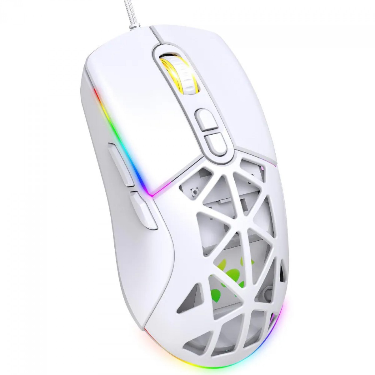 Mouse Gamer Fortrek Striker, RGB, USB, 12800 DPI, 7 Botões, Branco
