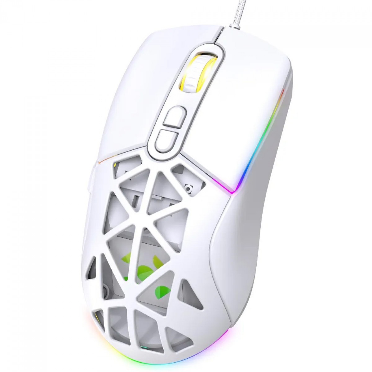 Mouse Gamer Fortrek Striker, RGB, USB, 12800 DPI, 7 Botões, Branco