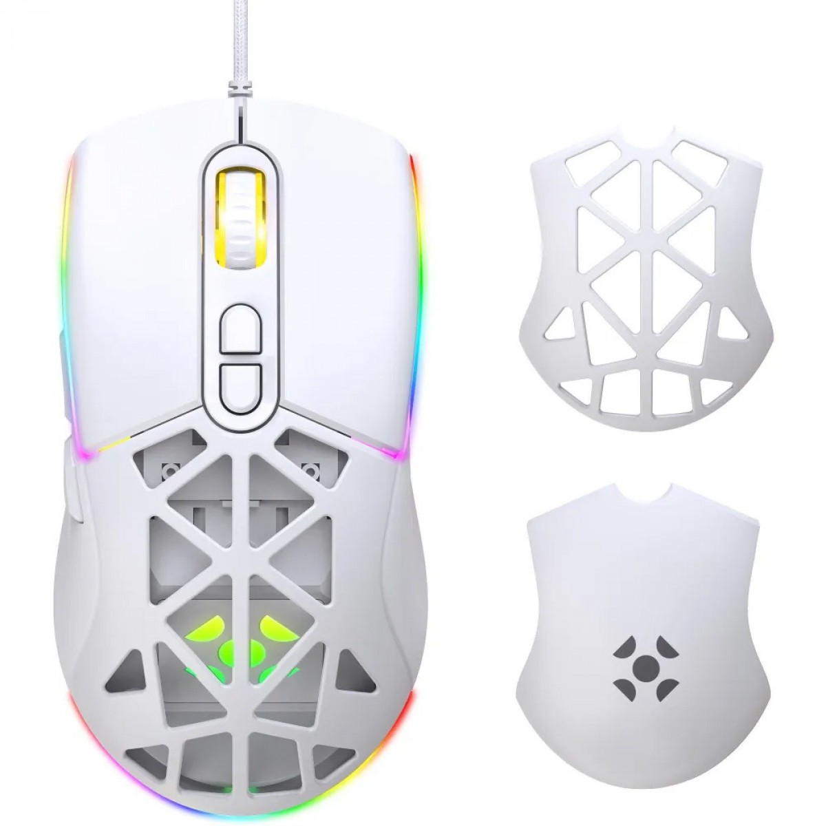Mouse Gamer Fortrek Striker, RGB, USB, 12800 DPI, 7 Botões, Branco