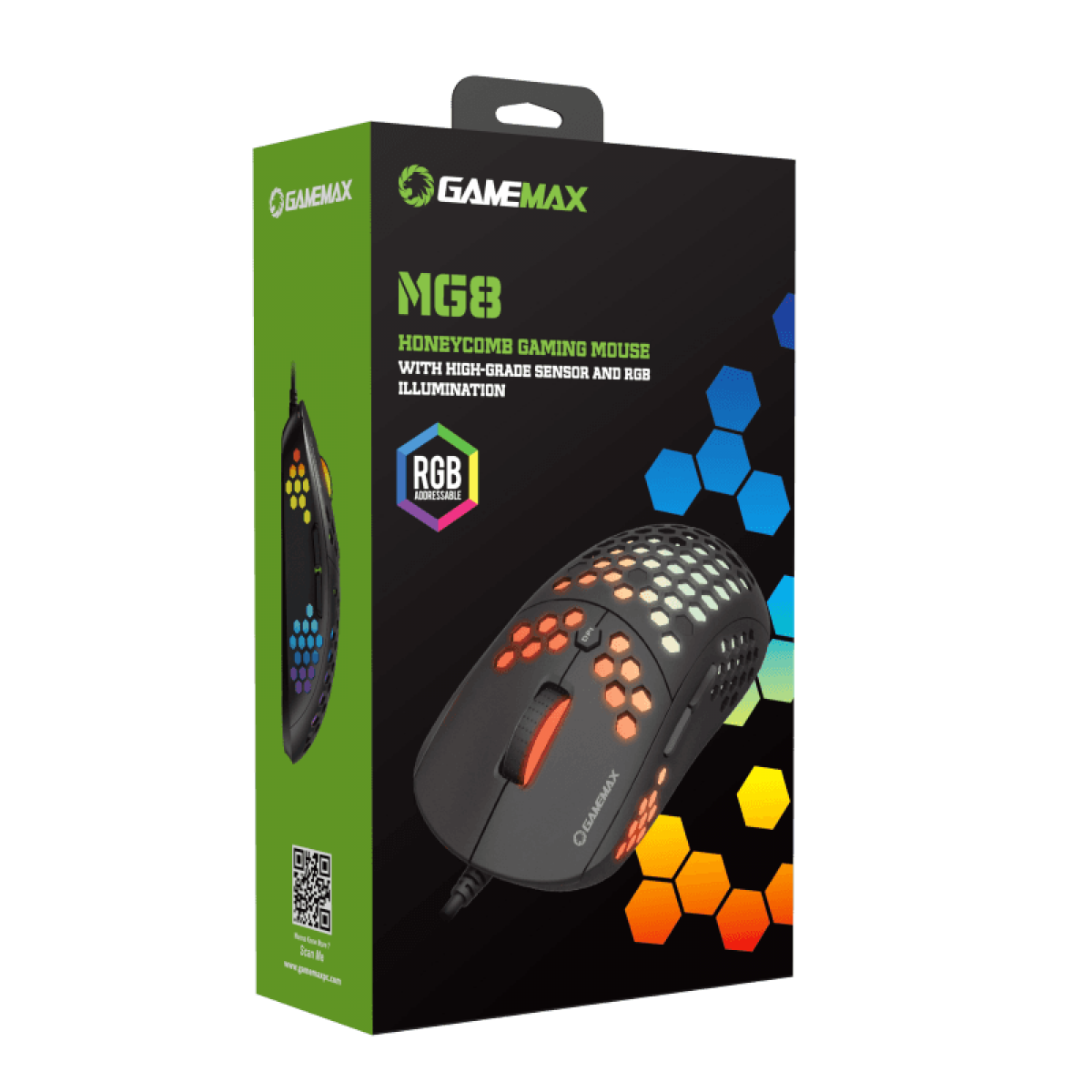 Mouse Gamer Gamemax MG8, 6400 DPI, RGB, Black