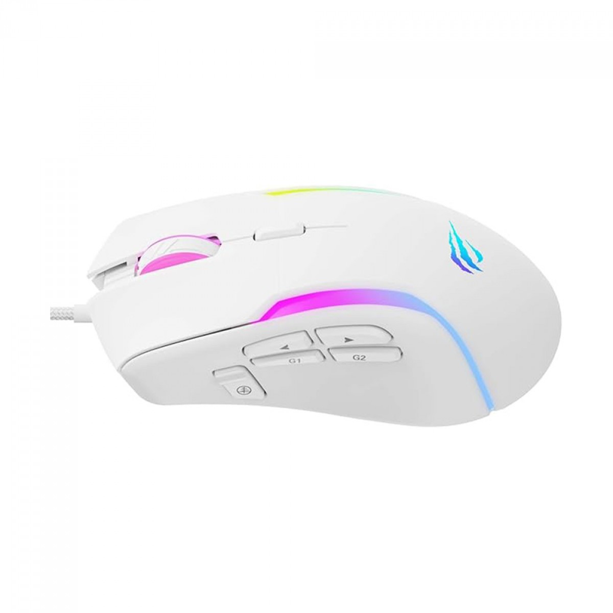 Mouse Gamer Havit MS1033, RGB, 8.000 DPI, 9 Botões Programáveis, Branco