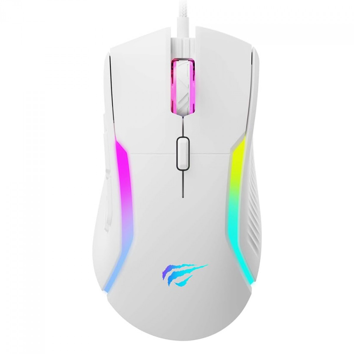 Mouse Gamer Havit MS1033, RGB, 8.000 DPI, 9 Botões Programáveis, Branco