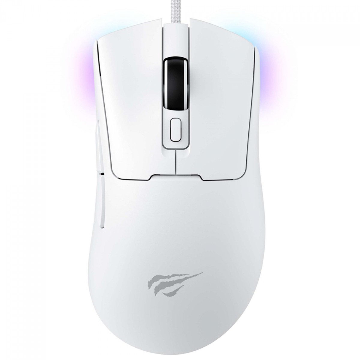 Mouse Gamer Havit MS966 White, RGB, 12000 DPI, 7 Botões, USB, Branco