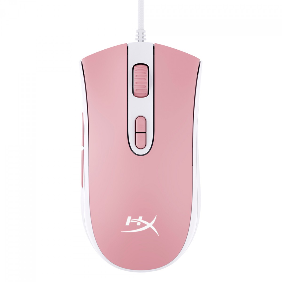 Mouse Gamer HyperX Pulsefire Core RGB, 6200 DPI, 7 botões programáveis, USB, White/Pink
