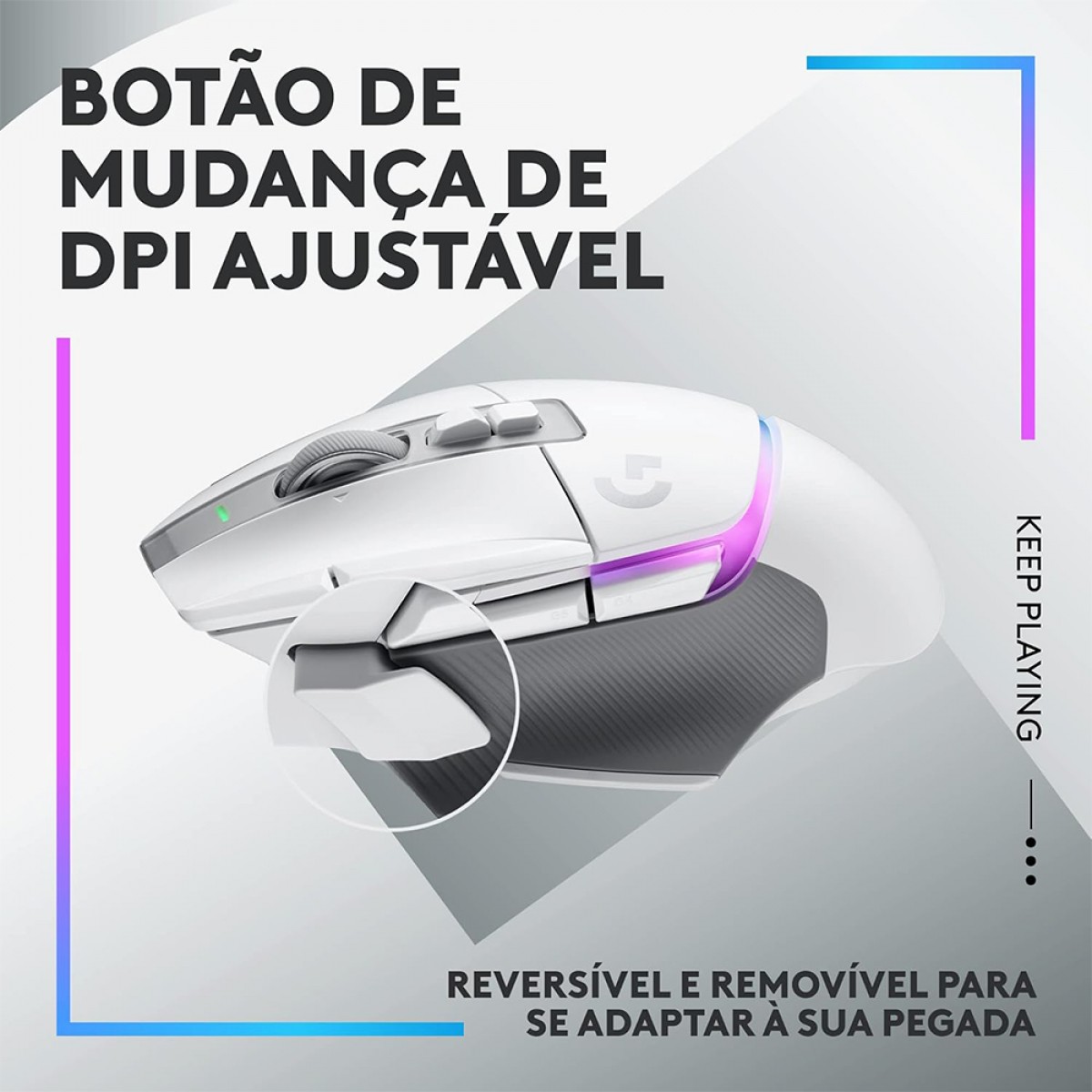 Mouse Gamer Logitech G502 X Plus, RGB, Sem Fio, 25600 DPI, 13 Botões, Switch Híbrido, Branco, 910-006170
