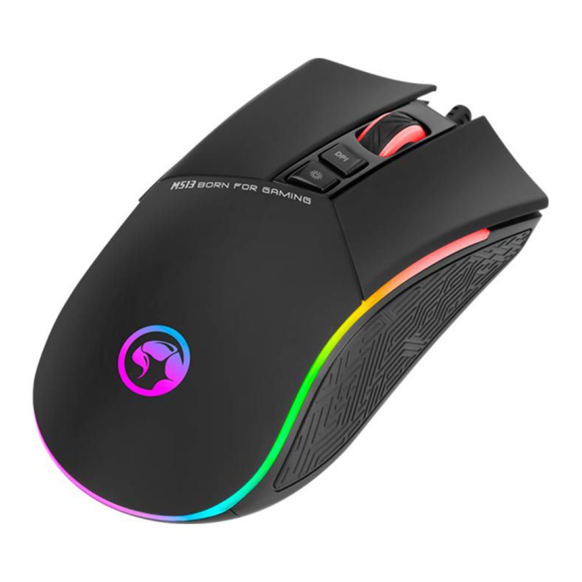 Mouse Gamer Marvo M513, 6400 DPI, 7 Botões, RGB, Black 
