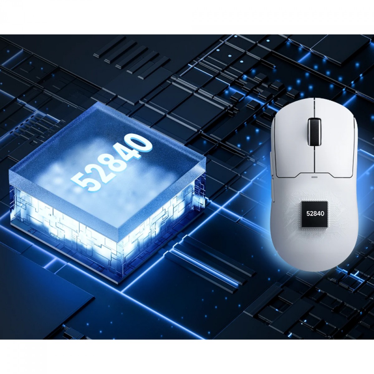 Mouse Gamer MCHOSE A5 Pro Max, Wireless, Bluetooth, 26000 DPI, Sensor PAW 3395, Branco, MC-A5-4S