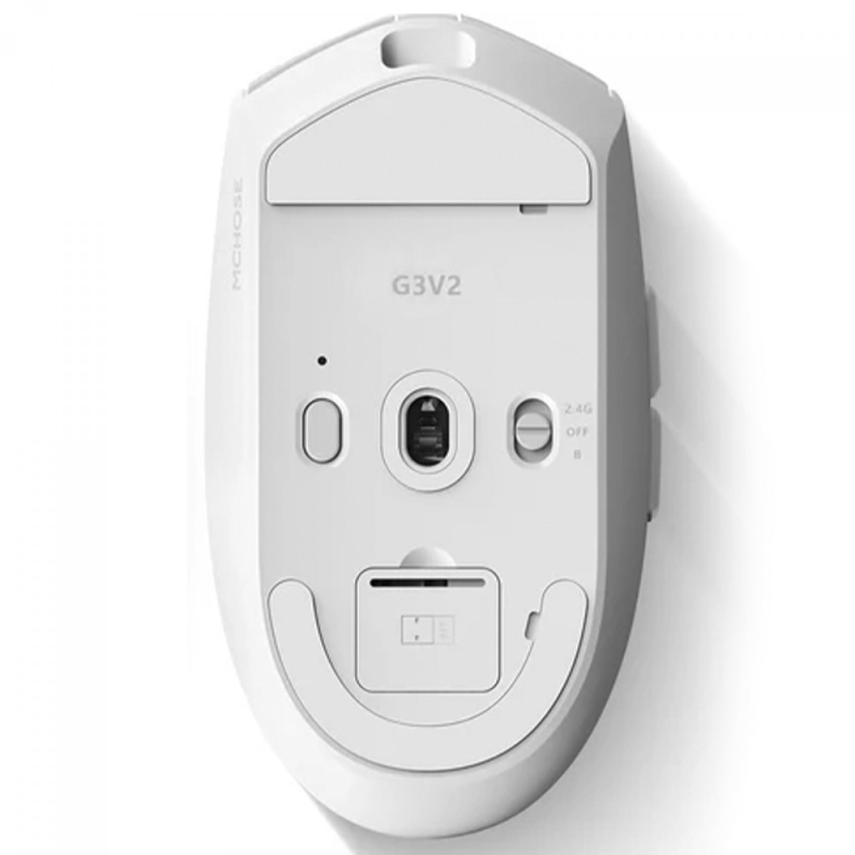 Mouse Gamer MCHOSE G3 V2, Wireless, Bluetooth, 12000 DPI, Sensor PAW 3311, Branco, MC-G3V2-4