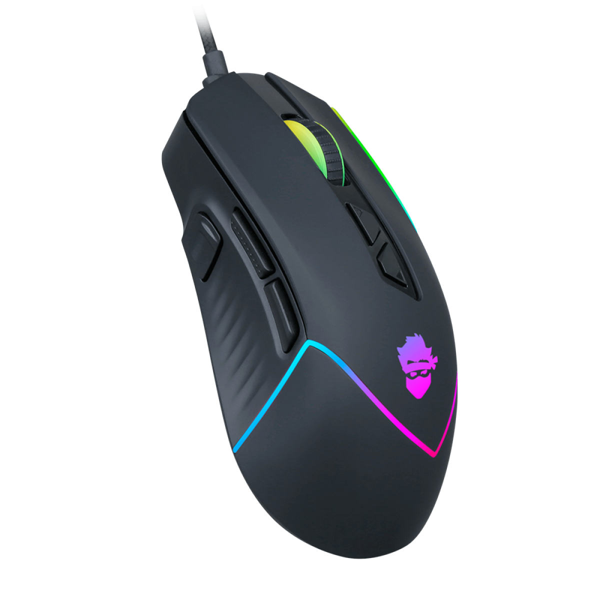 Mouse Gamer Ninja Tron, RGB, 8 Botões, 7200 DPI, Black, MS-GN-TRON