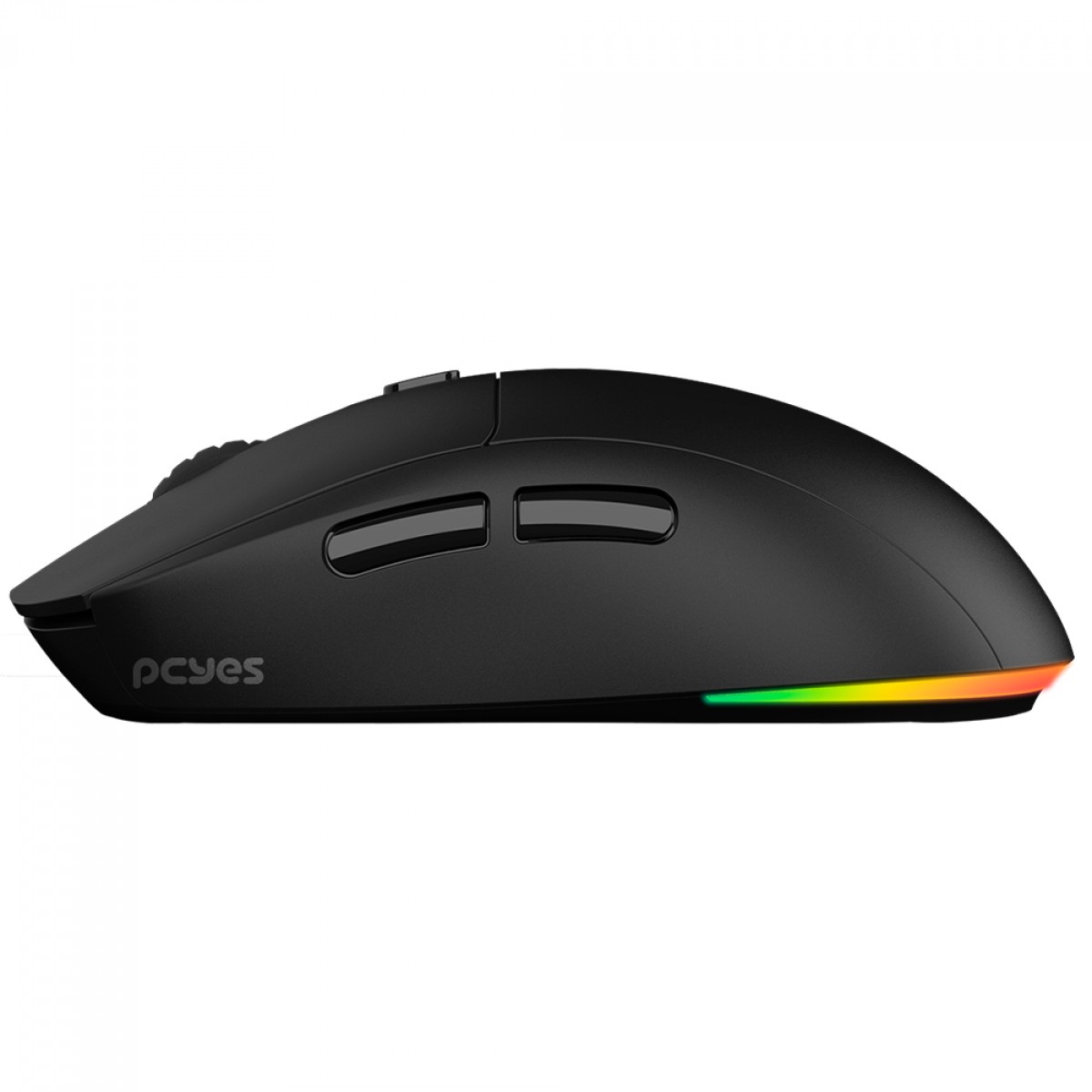 Mouse Gamer PCYes Basaran Stealth Black Vulcan, RGB, Wireless, 10.000 DPI, PWM3325, 6 Botões, Preto, PMGBRSTBV