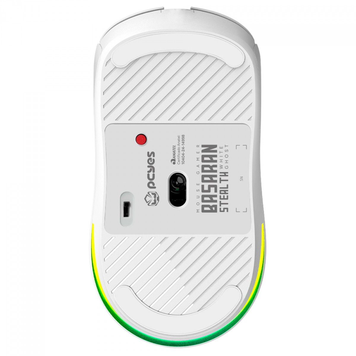 Mouse Gamer PCYes Basaran Stealth White Ghost, RGB, Wireless, 10.000 DPI, PWM3325, 6 Botões, Branco, PMGBRSTWG