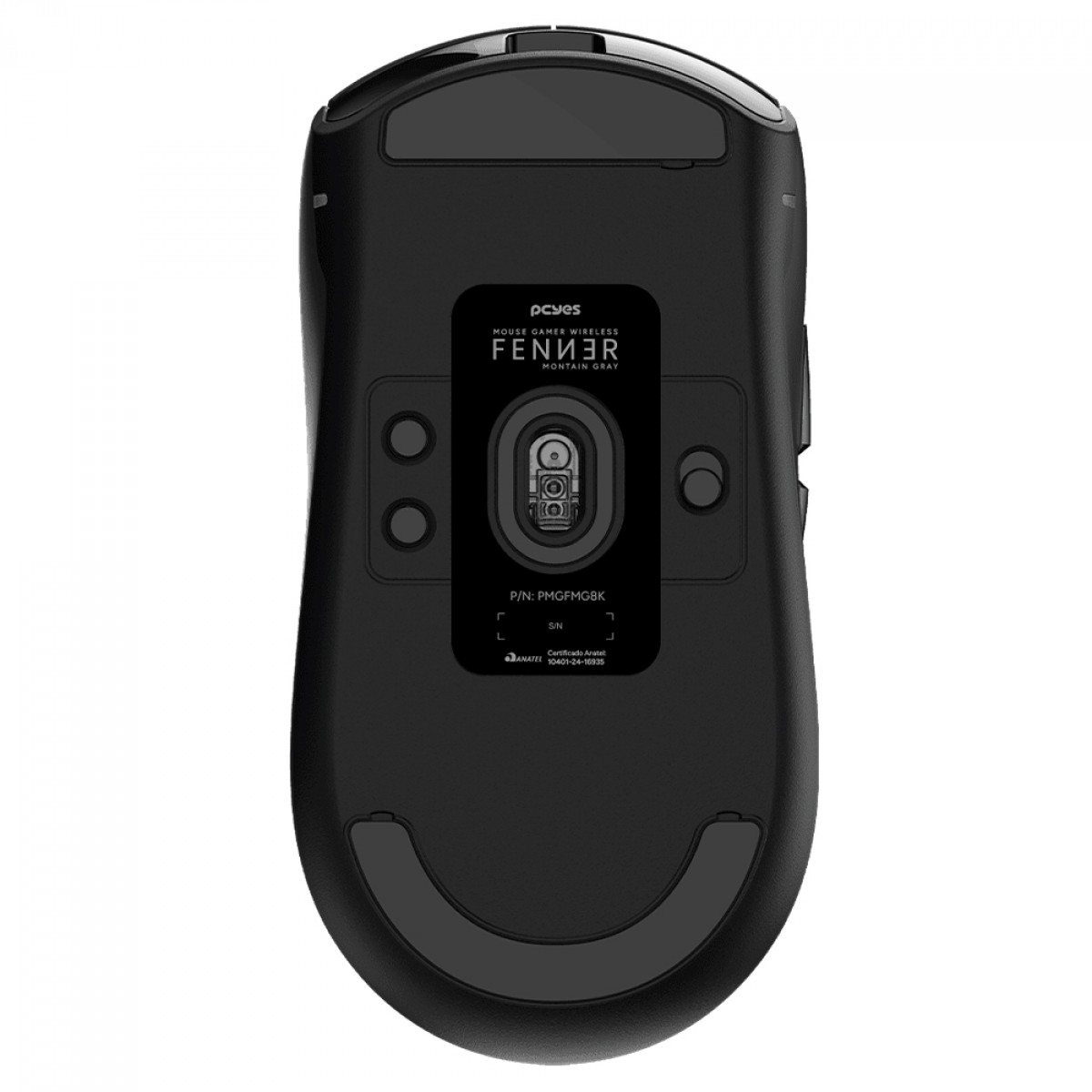 Mouse Gamer PCYes Fenner, Wireless/Bluetooth, 26000 DPI, 8K, 5 Botões, Sensor PixArt 3395, Preto, PMGFBV8K