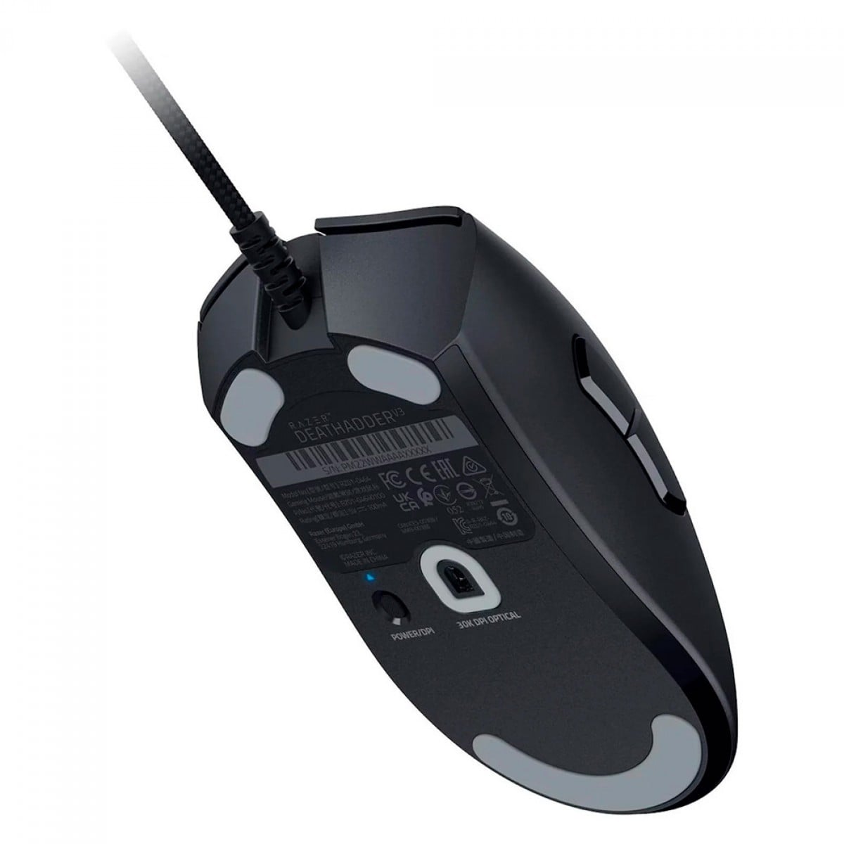 Mouse Gamer Razer Deathadder V3, 6 Botões Programáveis, 30.000 DPI, Preto, RZ0104640100