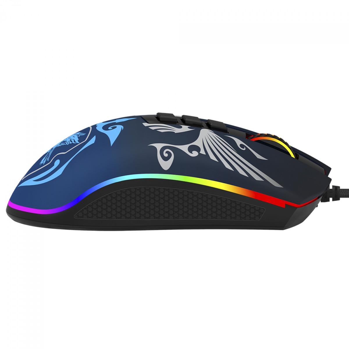 Mouse Gamer Redragon Cobra Harry Potter Special Edition Ravenclaw, RGB, 12400 DPI, PMW3327, 8 Botões, Preto e Azul, HP-711R