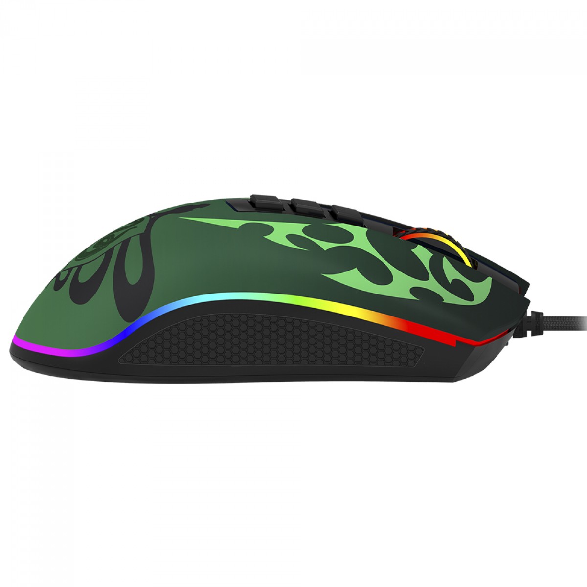 Mouse Gamer Redragon Cobra Harry Potter Special Edition Slytherin, RGB, 12400 DPI, PMW3327, 8 Botões, Preto e Verde, HP-711S