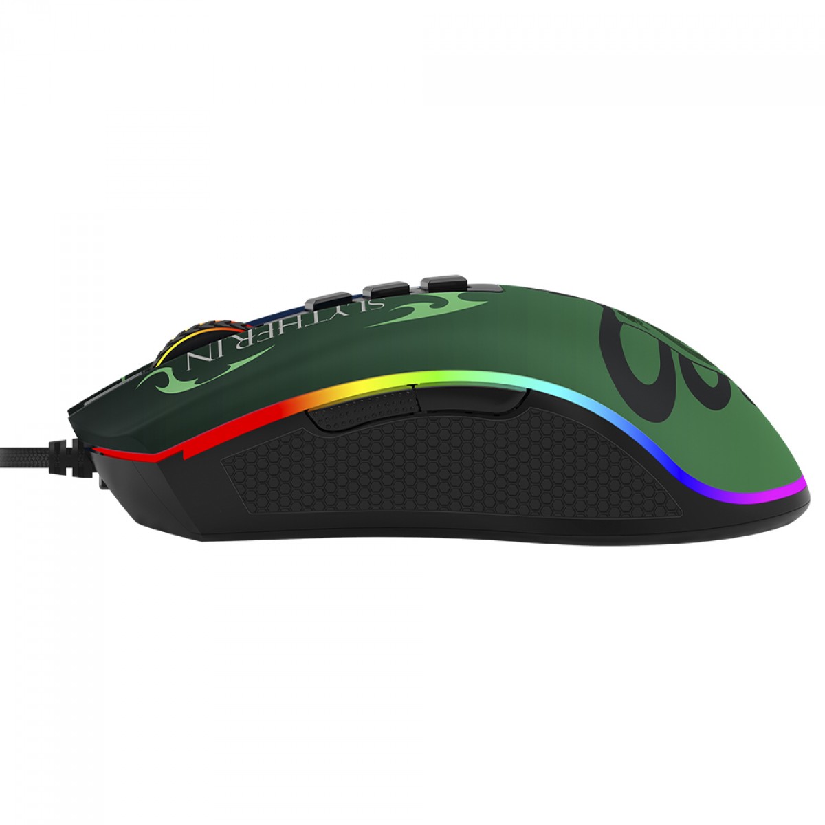 Mouse Gamer Redragon Cobra Harry Potter Special Edition Slytherin, RGB, 12400 DPI, PMW3327, 8 Botões, Preto e Verde, HP-711S