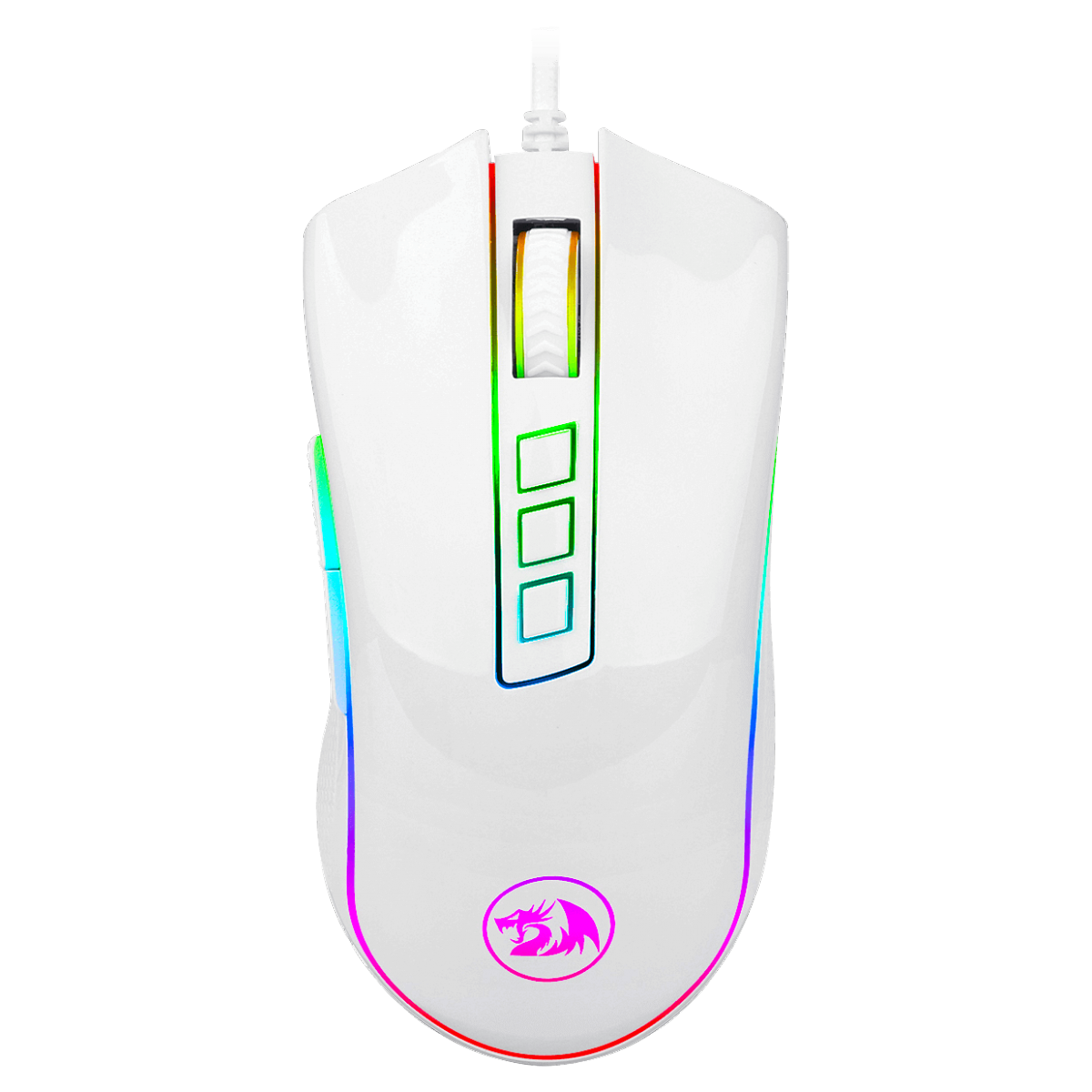 Mouse Gamer Redragon Cobra M711W RGB, 10000 DPI, 7 Botões Programáveis, White