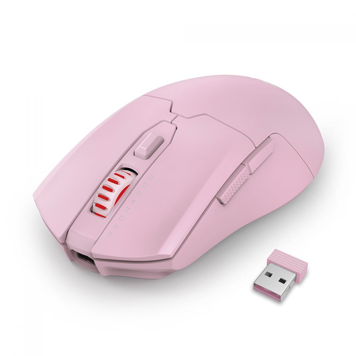 Mouse Gamer Redragon FYZU Pro, Wireless, Bluetooth, 26000 DPI, 6 Botões Programáveis, Rosa, M995P-PRO