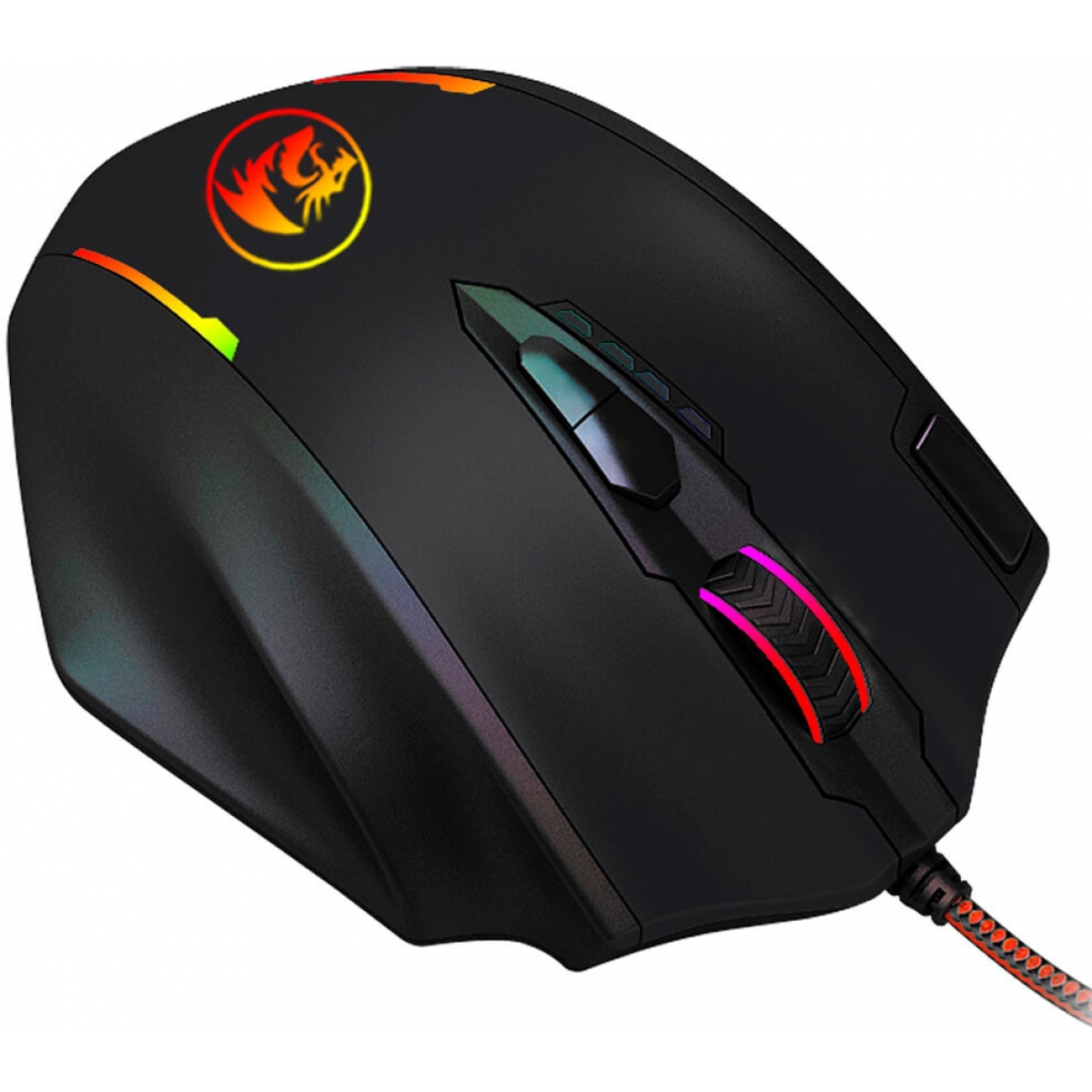 Mouse Gamer Redragon Impact M908 RGB, 12400 DPI, 12 botões programáveis, Black