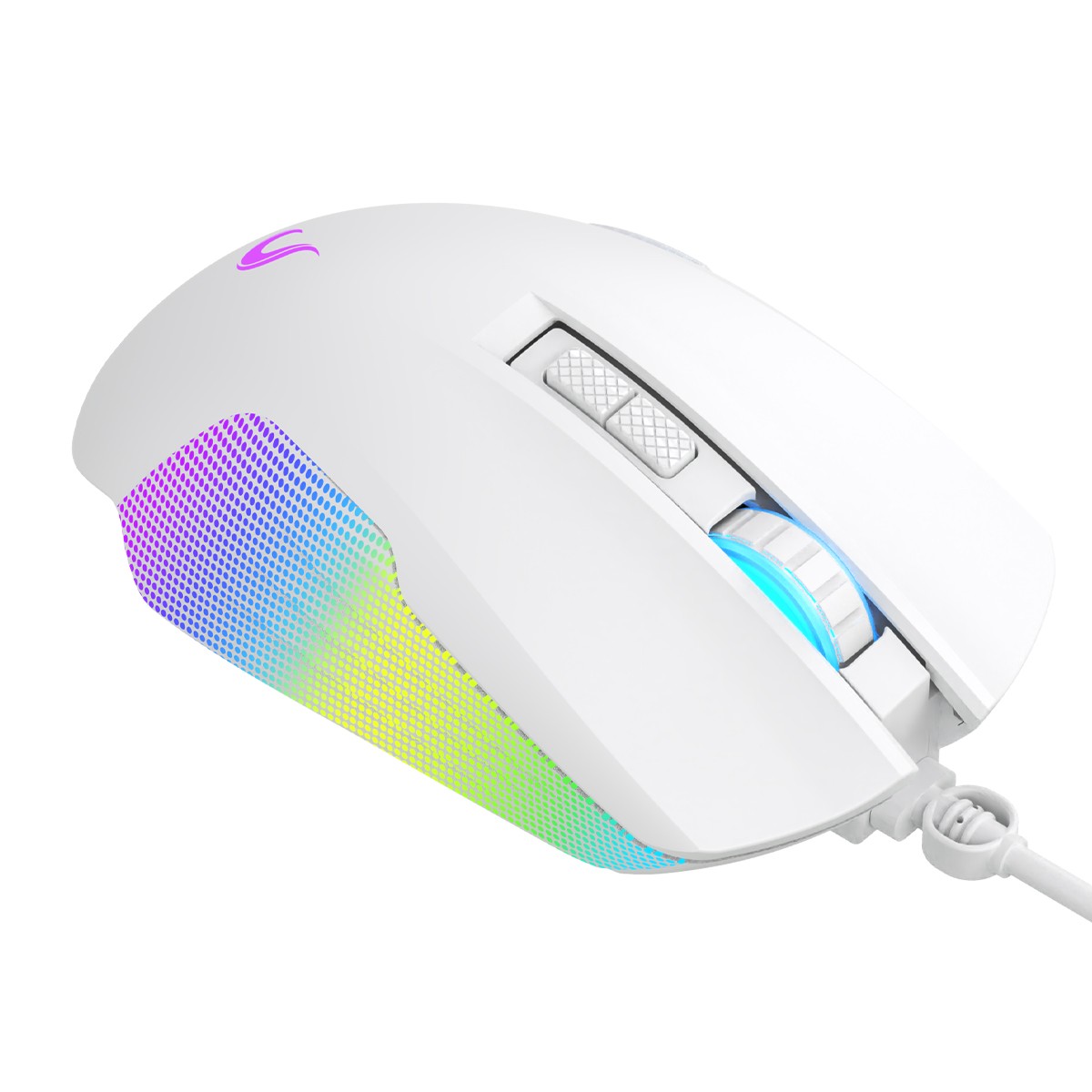 Mouse Gamer Rise Mode Nova 02, RGB, 7200 DPI, 6 Botões, Branco, RM-MG-NV02-FW