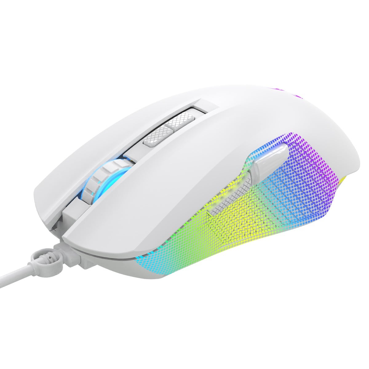 Mouse Gamer Rise Mode Nova 02, RGB, 7200 DPI, 6 Botões, Branco, RM-MG-NV02-FW
