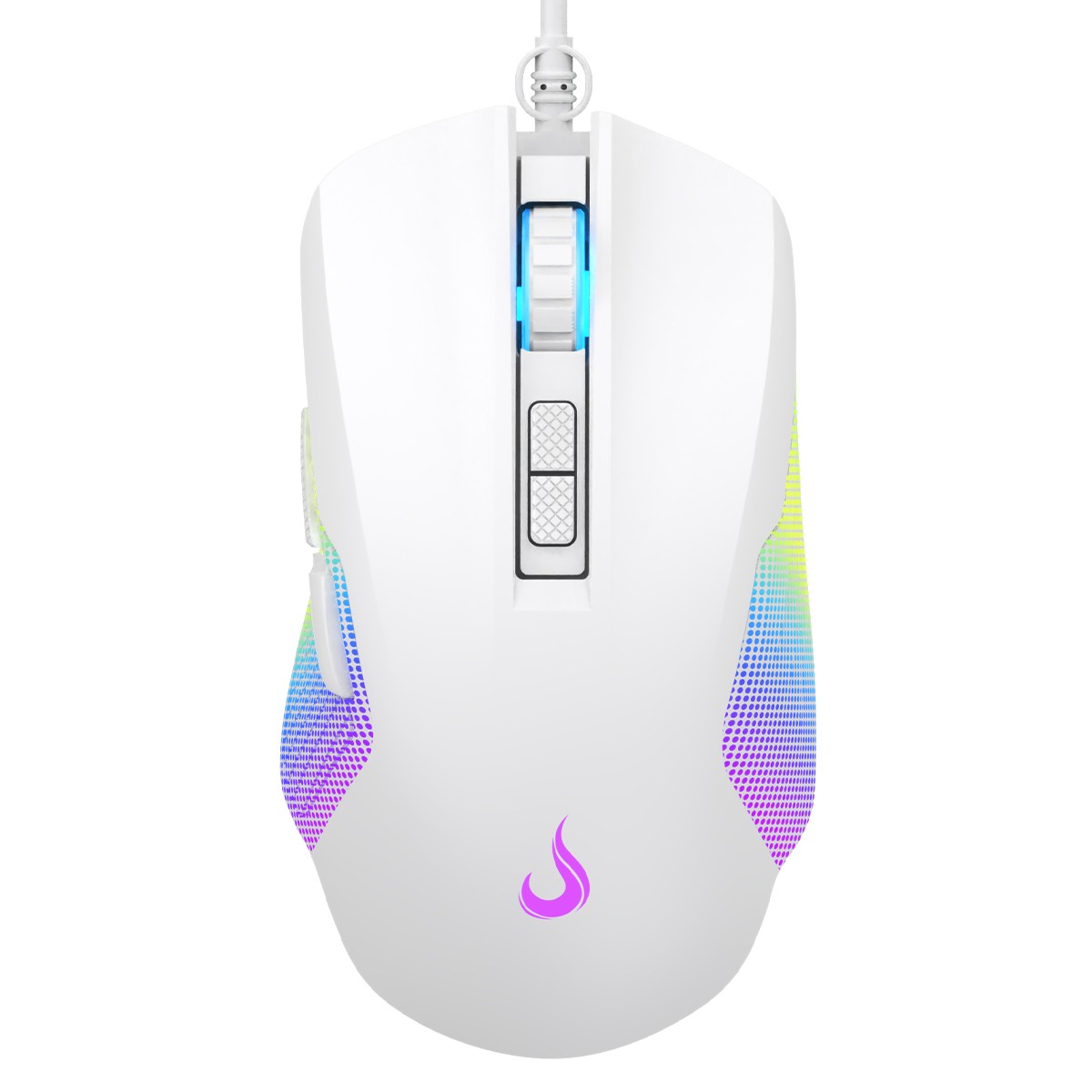 Mouse Gamer Rise Mode Nova 02, RGB, 7200 DPI, 6 Botões, Branco, RM-MG-NV02-FW