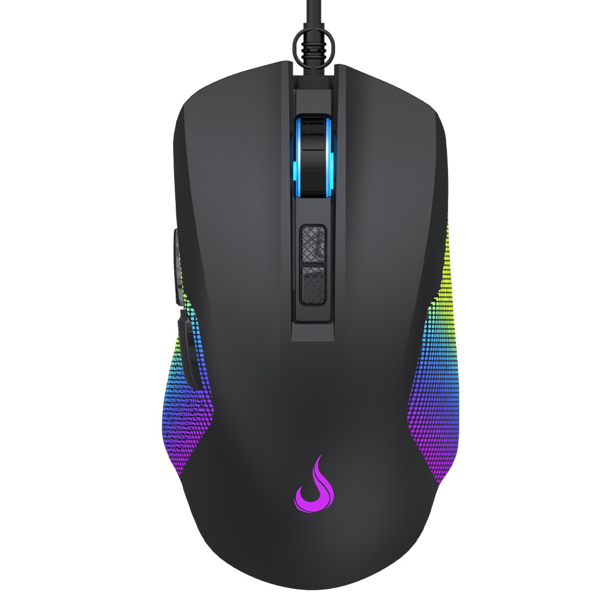 Mouse Gamer Rise Mode Nova 02, RGB, 7200 DPI, 6 Botões, Preto, RM-MG-NV02-FB 