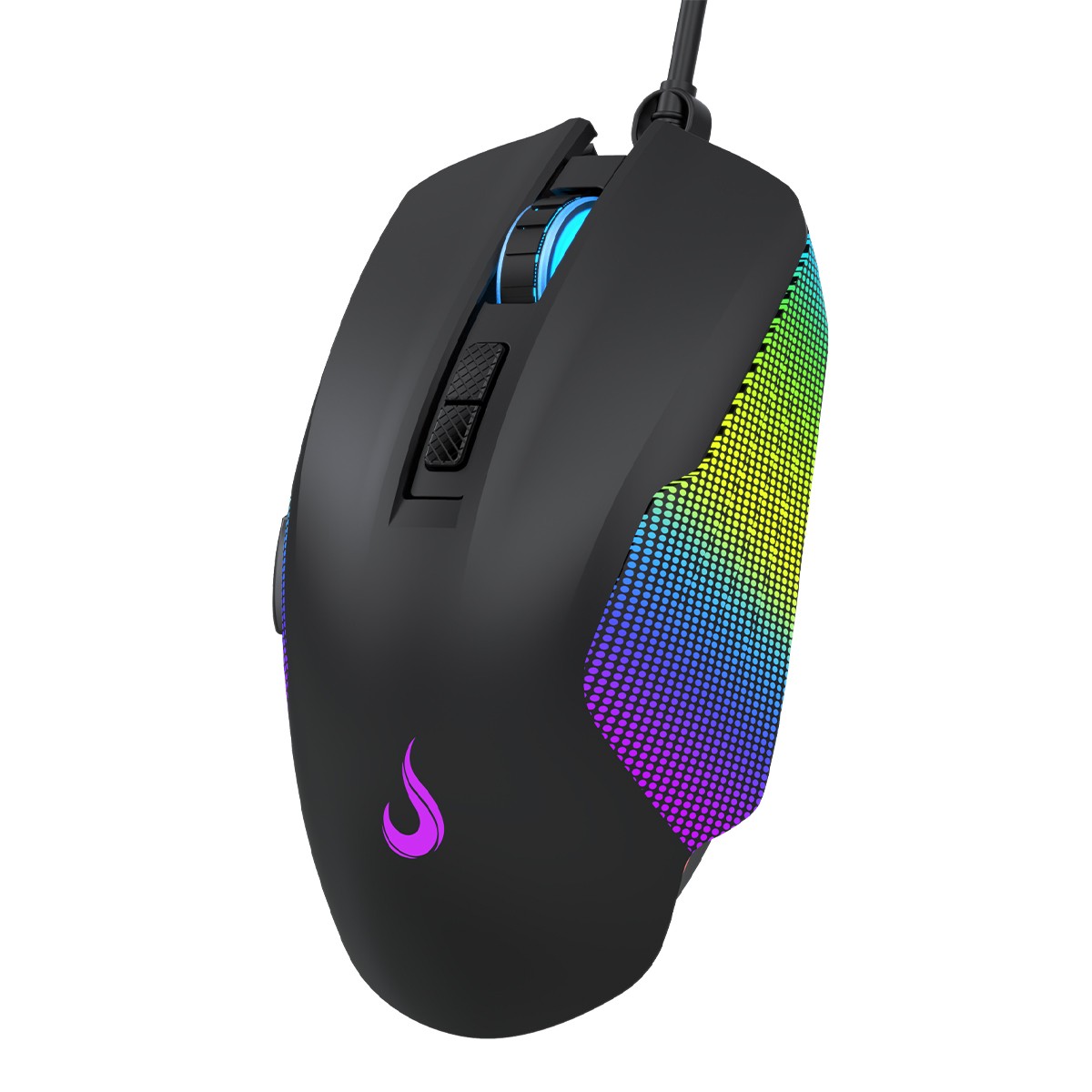 Mouse Gamer Rise Mode Nova 02, RGB, 7200 DPI, 6 Botões, Preto, RM-MG-NV02-FB 