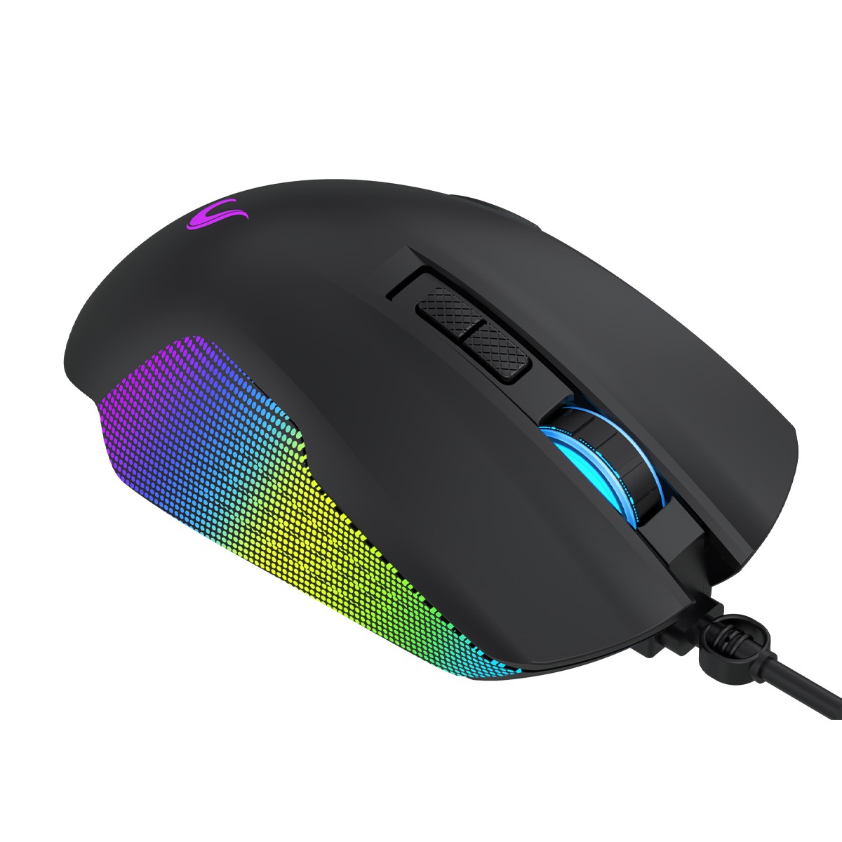 Mouse Gamer Rise Mode Nova 02, RGB, 7200 DPI, 6 Botões, Preto, RM-MG-NV02-FB 