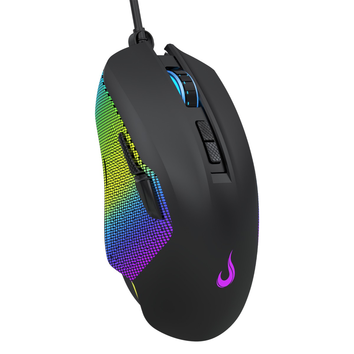 Mouse Gamer Rise Mode Nova 02, RGB, 7200 DPI, 6 Botões, Preto, RM-MG-NV02-FB 