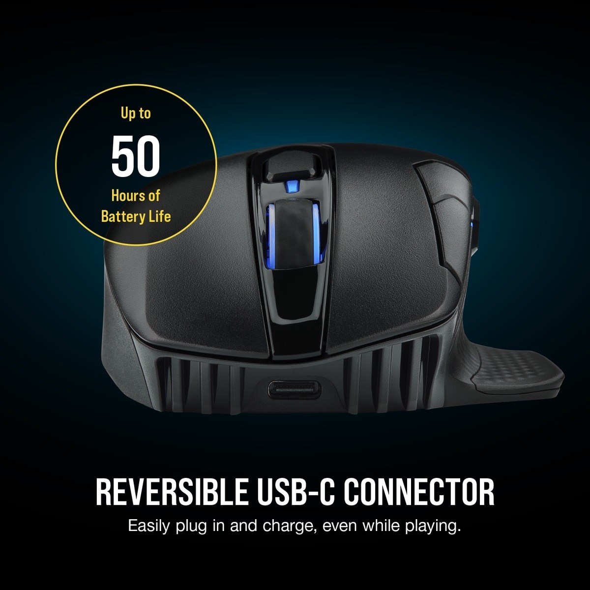 Mouse Gamer Sem Fio Corsair Dark Core RGB PRO, 18.000DPI, 8 Botões Programáveis, Black, CH-9315411-NA