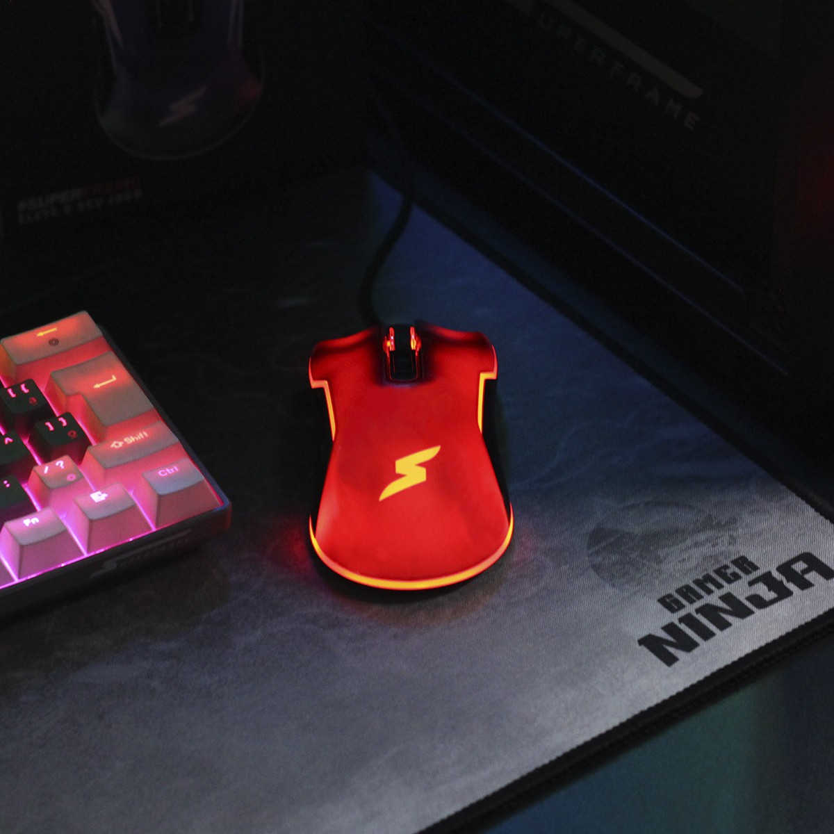 Mouse Gamer SuperFrame Light, RGB, Sensor 725C, 7200 DPI, 7 Botões Programáveis, USB