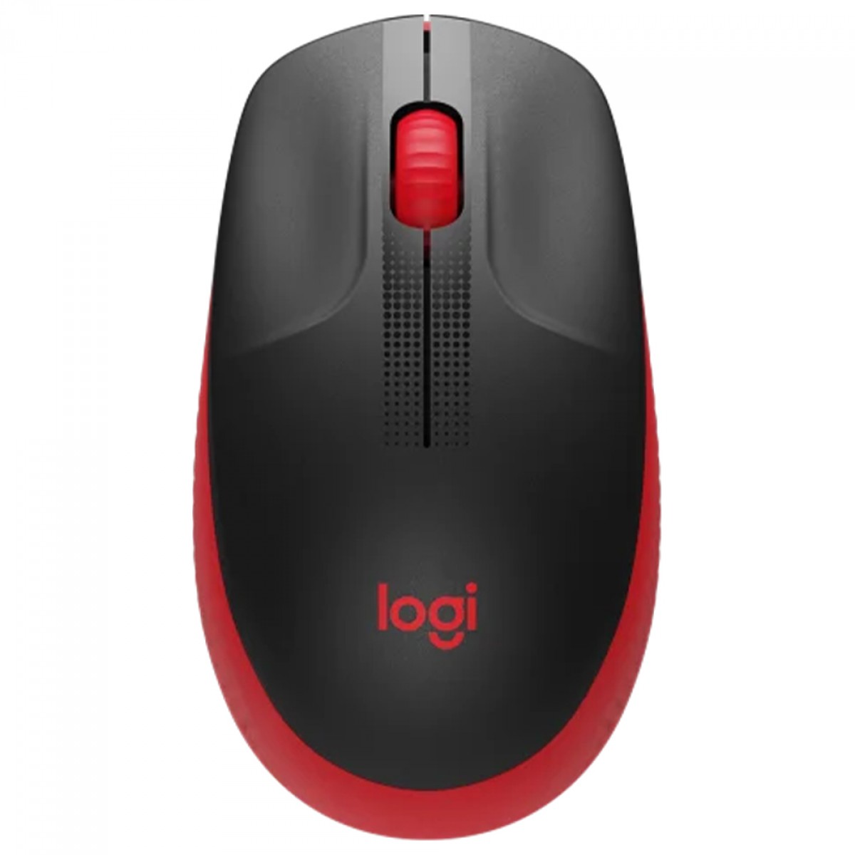 Mouse Logitech M190, Sem Fio, 1000 DPI, 3 Botões, Preto e Vemelho