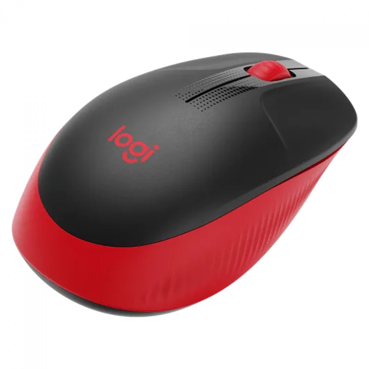 Mouse Logitech M190, Sem Fio, 1000 DPI, 3 Botões, Preto e Vemelho
