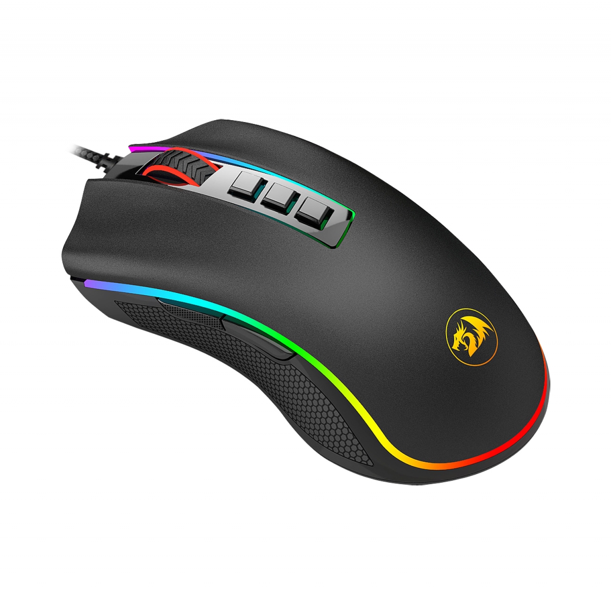 Mouse Gamer Redragon Cobra V2 RGB, 12400 DPI, 8 Botões Programáveis, Black, M711 V2