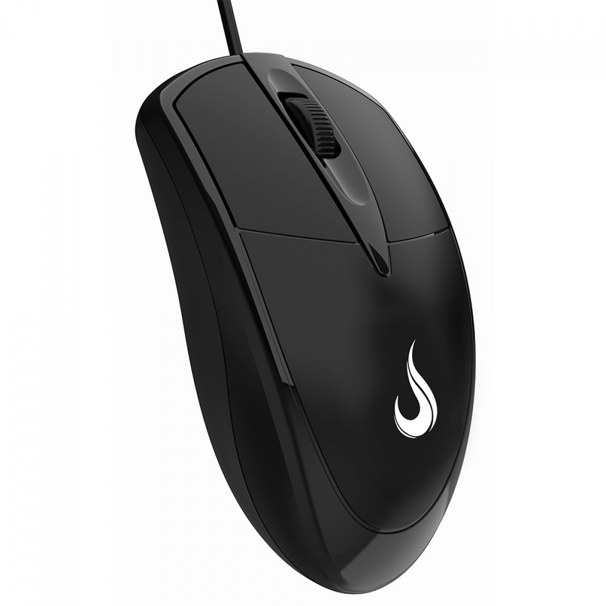 Mouse Rise Mode Office 01, 1000 DPI, 3 Botões, Preto, RM-MO-01-FB