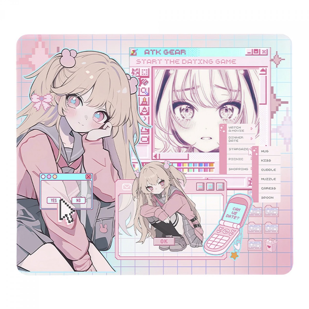 Mousepad Gamer ATK Anime Nana, 490x420mm, Rosa