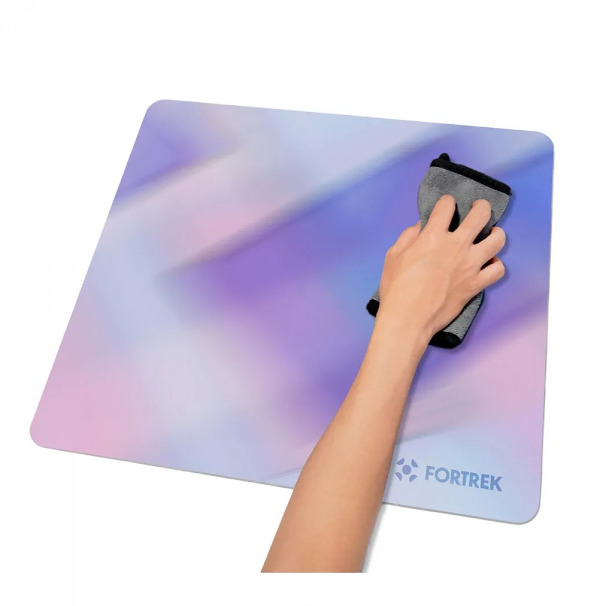 Mousepad Gamer Fortrek Quickglass Pro, Com Infusão de Vidro, 490x420mm, Branco