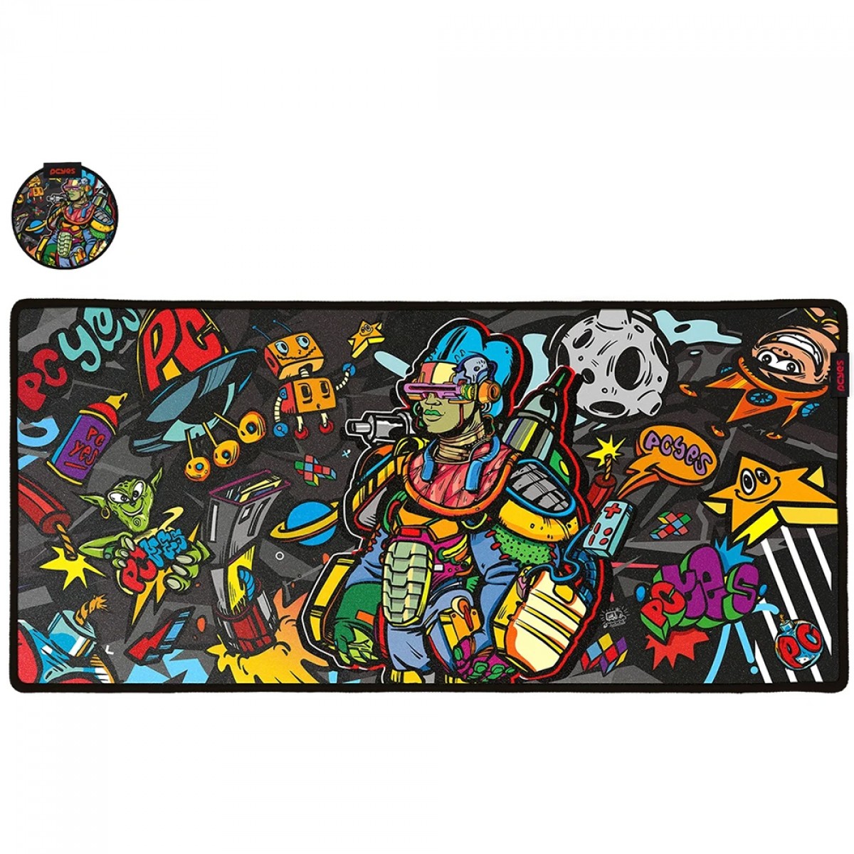 Mousepad Gamer PCYes Apollo Extended, Extra Grande, 900x420mm, APL90X42