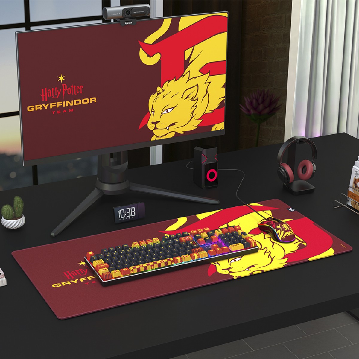 Mousepad Gamer Redragon Harry Potter Gryffindor Special Edition, Speed, Extra Grande 900x400mm, Vermelho, HP-939