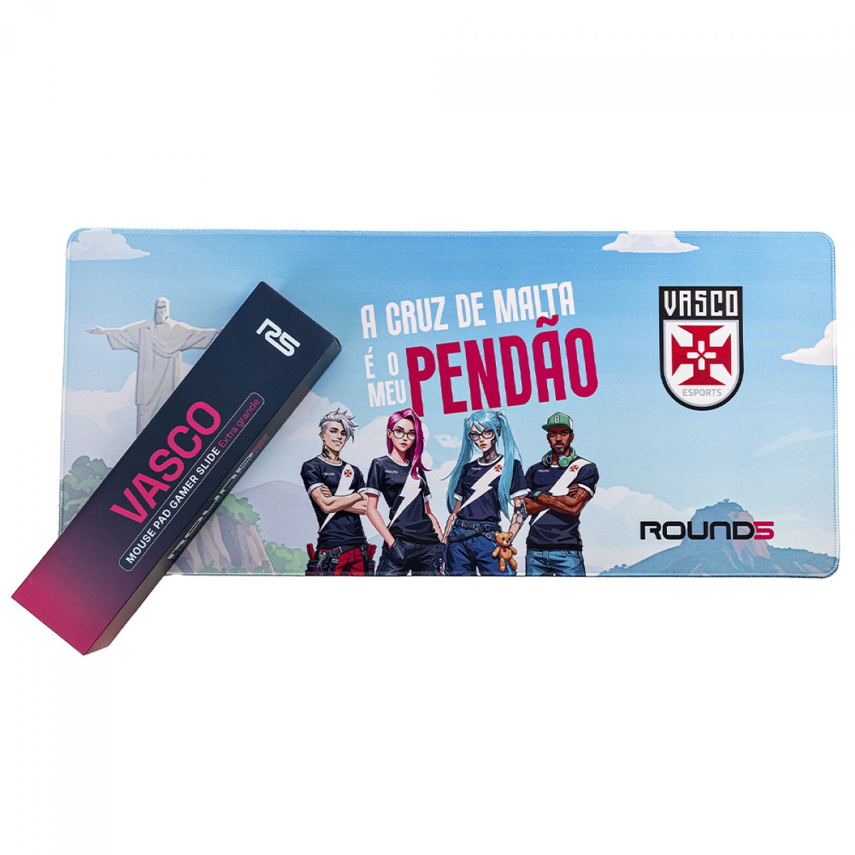 MousePad Gamer Round5 Slide Vasco, Extra Grande, 900x400mm, Estampado