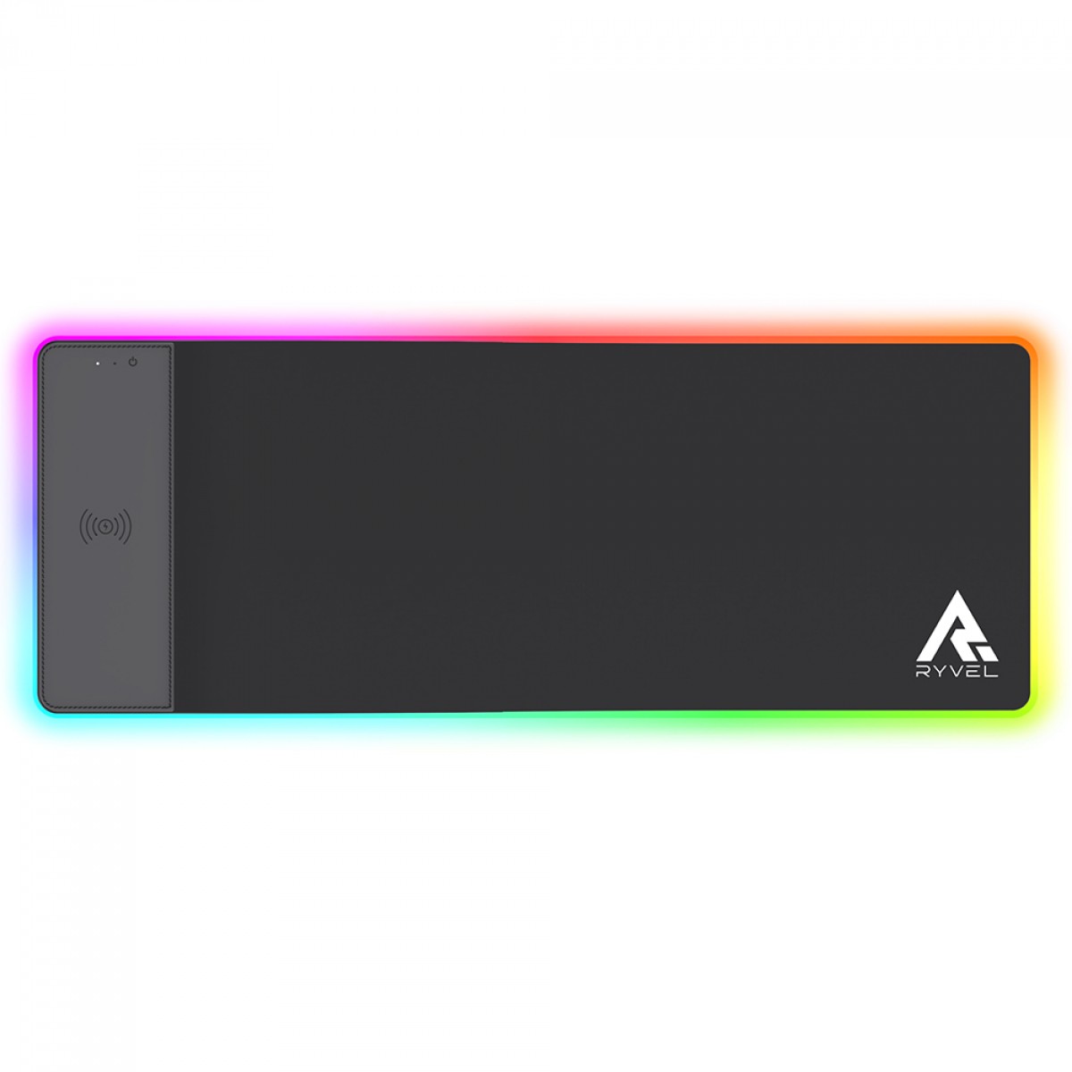 Mousepad Gamer Ryvel Black RGB Charge, Grande, 800x300mm, Com Carregador Wireless, Preto, RY-MP-CG-BL