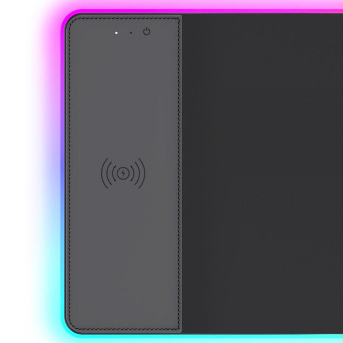 Mousepad Gamer Ryvel Black RGB Charge, Grande, 800x300mm, Com Carregador Wireless, Preto, RY-MP-CG-BL