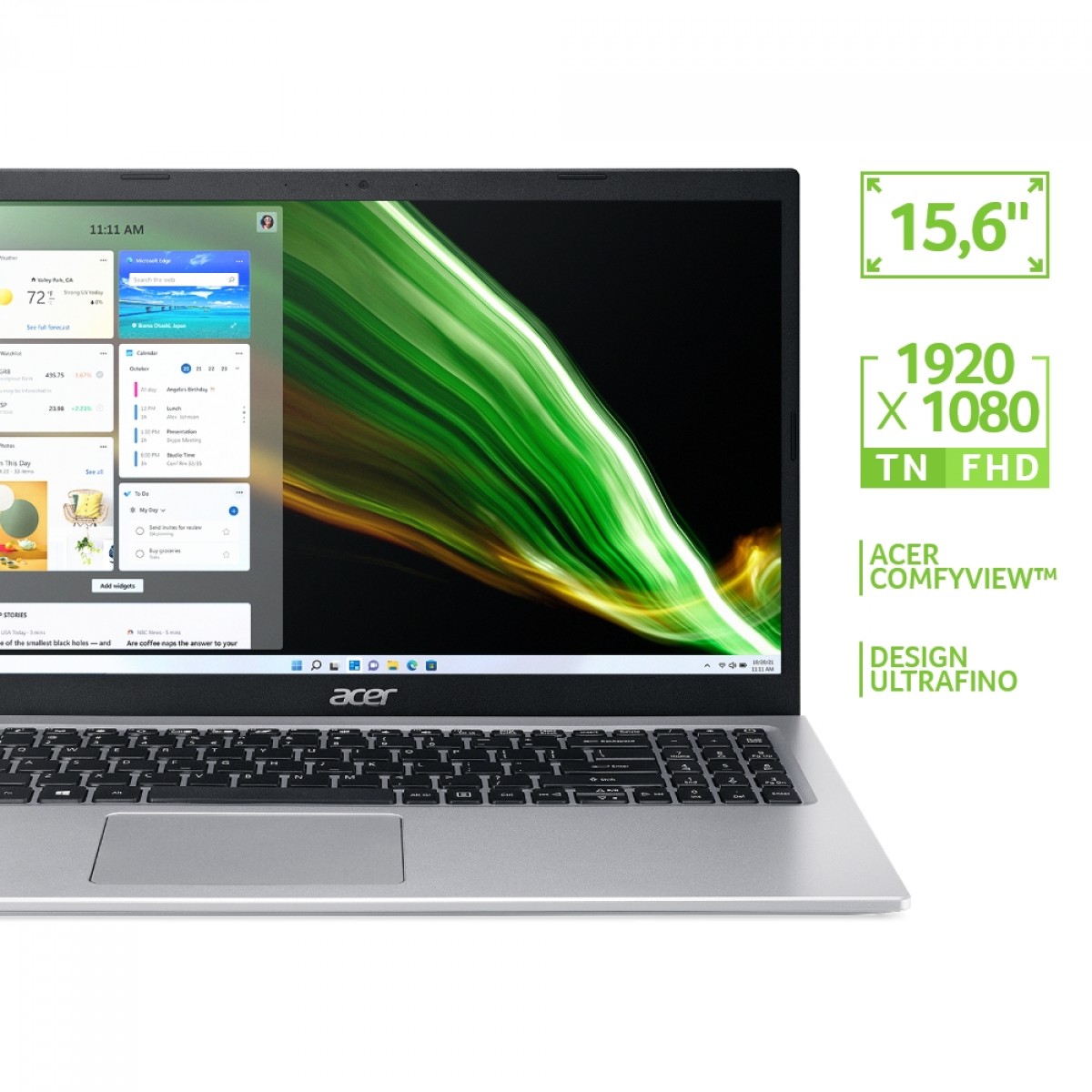Notebook Acer Aspire 5 Intel Core i3 1115G4 / 4GB DDR4 / SSD 240GB / Windows 11 Home, A515-56-32PG