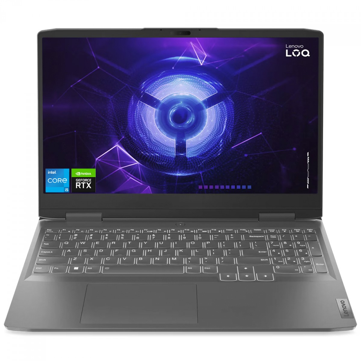 Notebook Gamer Lenovo LOQ 15IRH8 Intel Core i5-12450H / RTX 2050 4GB / 8GB DDR5 / SSD 512GB /15.6 Pol IPS Full HD / Win 11 / Cinza / 83EU0000BR