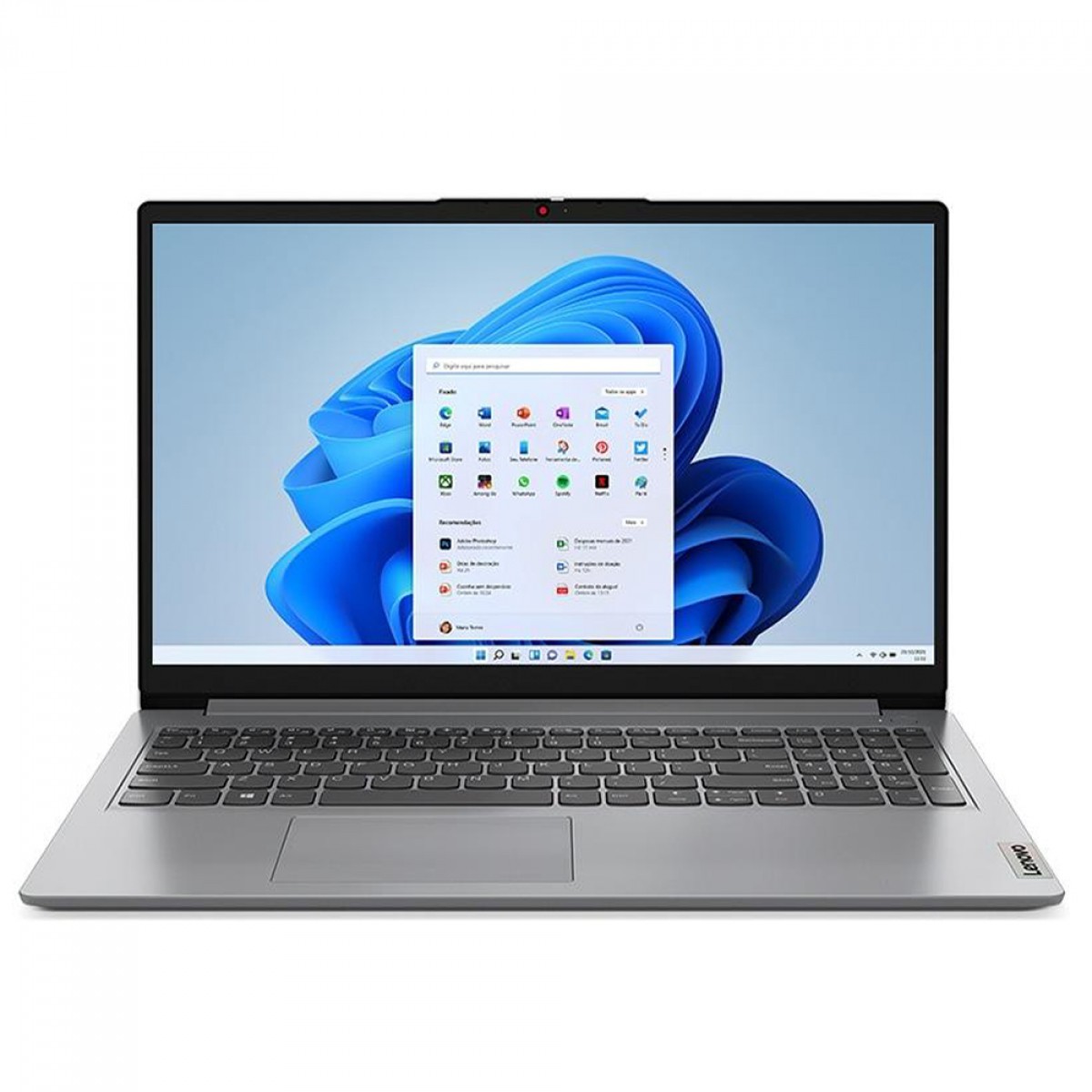Notebook Lenovo IdeaPad 1i Intel Core i5-1235U / 8GB DDR4 / SSD 512GB / 15.6" HD / Intel UHD Graphics / Windows 11 / Cinza / 82VY000QBR + Mochila de Brinde