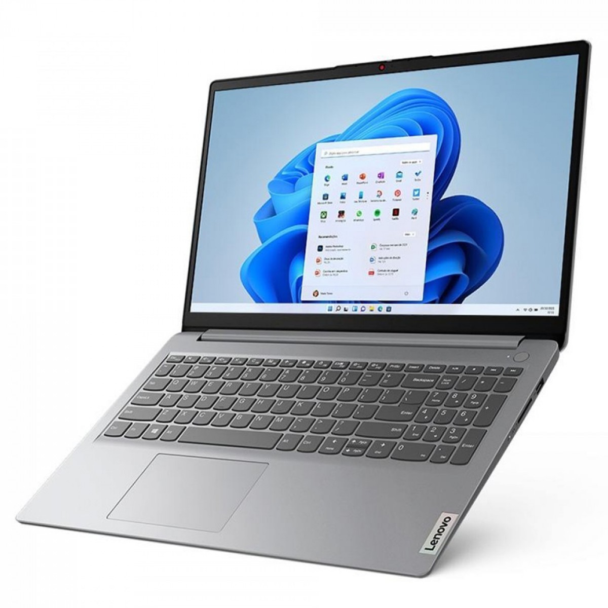 Notebook Lenovo IdeaPad 1i Intel Core i5-1235U / 8GB DDR4 / SSD 512GB / 15.6" HD / Intel UHD Graphics / Windows 11 / Cinza / 82VY000QBR + Mochila de Brinde