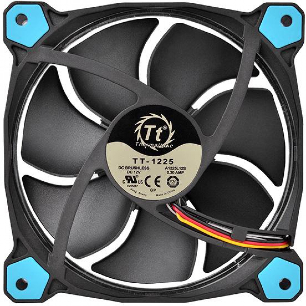 Kit Fan com 3 Unidades Thermaltake Riing 12, LED Blue 120mm, CL-F055-PL12BU-A 